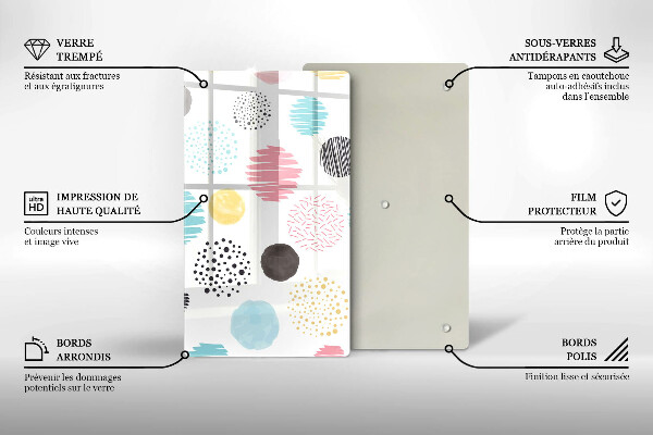 Glass worktop saver Painted shapes