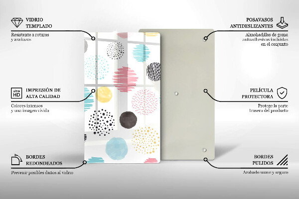 Glass worktop saver Painted shapes