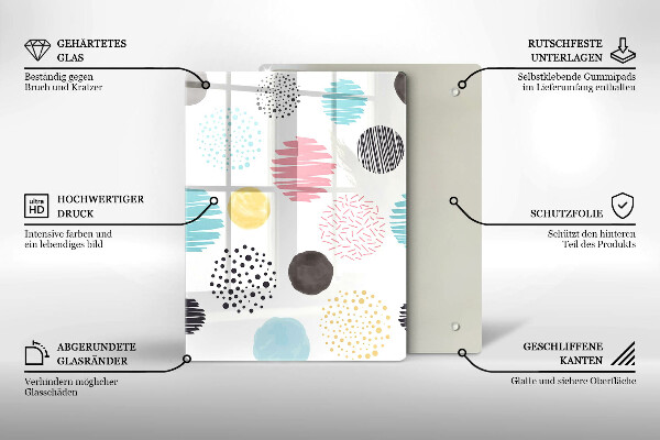 Glass worktop saver Painted shapes