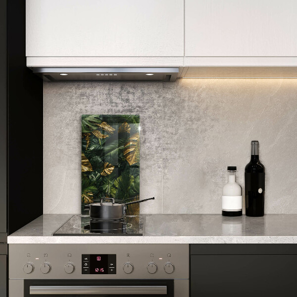 Worktop heat protector Monstera golden leaves