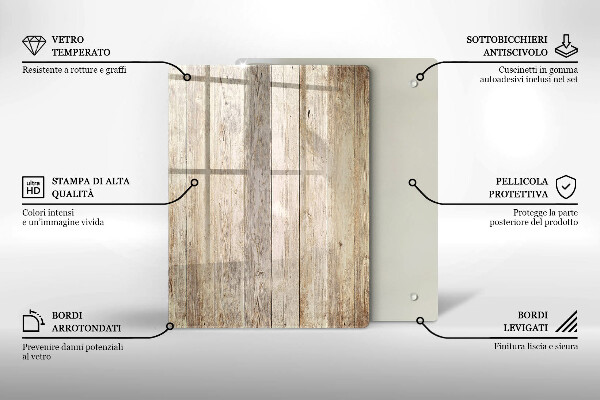Worktop heat protector Wooden planks