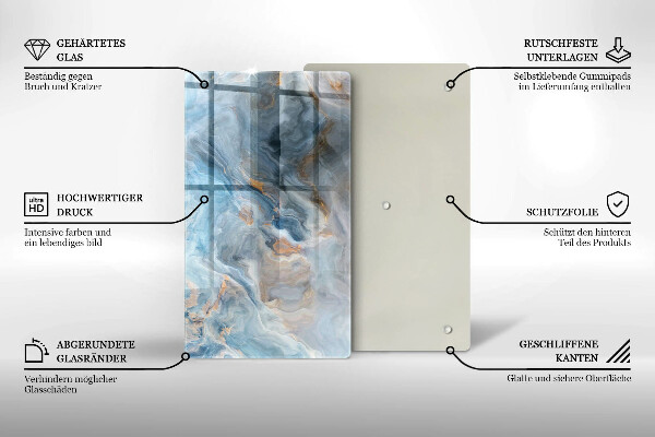 Worktop heat protector Marble texture