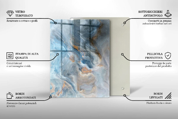 Worktop heat protector Marble texture