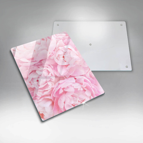 Glass worktop saver Delicate peonies
