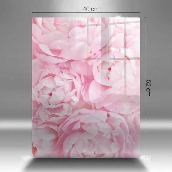 Glass worktop saver Delicate peonies