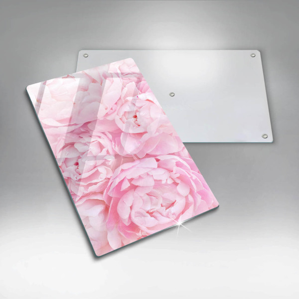 Glass worktop saver Delicate peonies