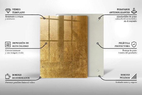 Glass worktop saver Gold texture background