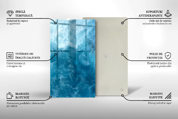 Glass worktop saver Blue water