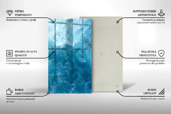 Glass worktop saver Blue water