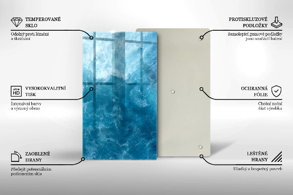 Glass worktop saver Blue water