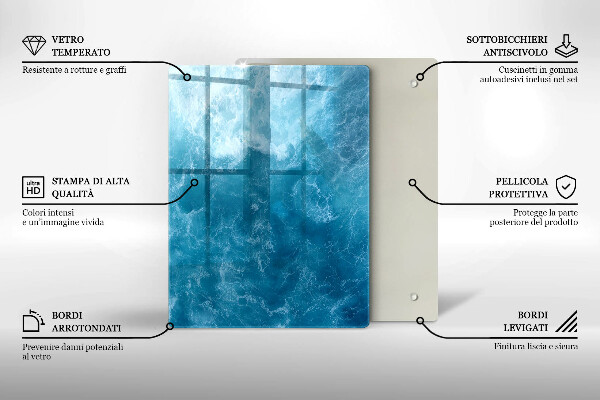 Glass worktop saver Blue water