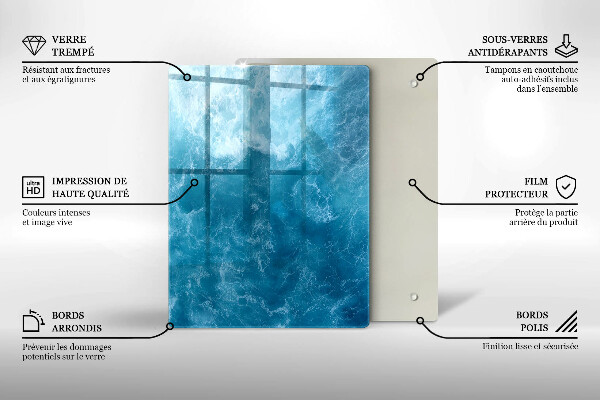 Glass worktop saver Blue water