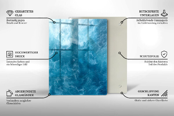 Glass worktop saver Blue water