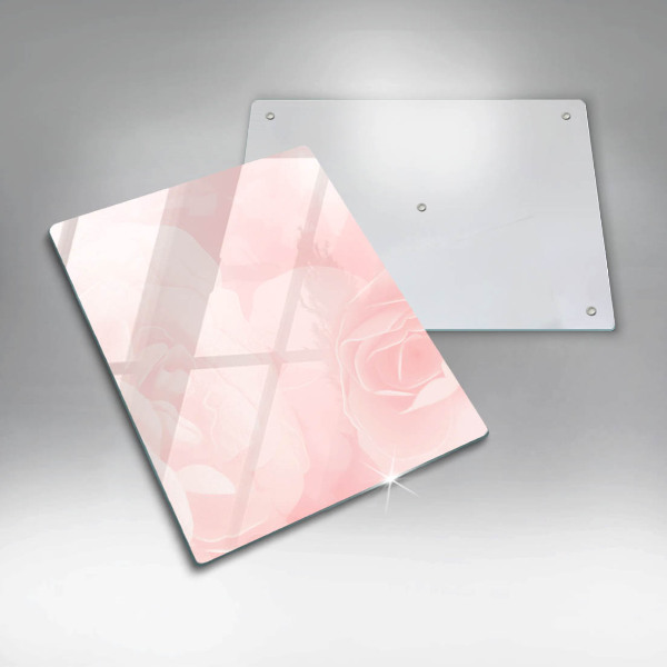 Glass worktop saver Pastel background roses