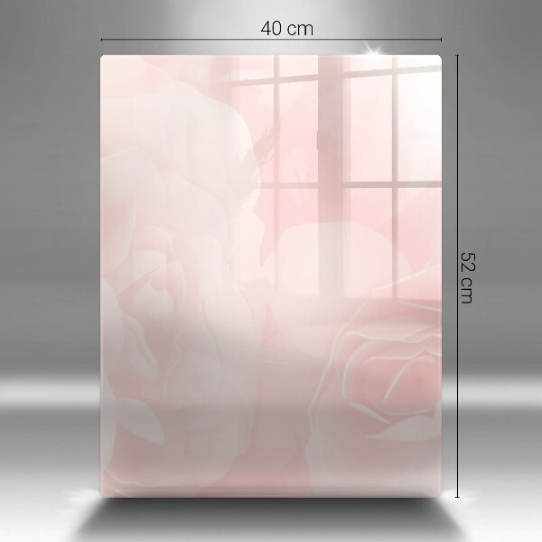 Glass worktop saver Pastel background roses
