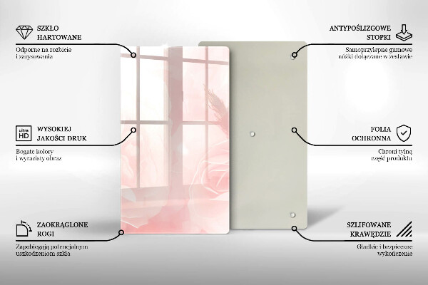 Glass worktop saver Pastel background roses