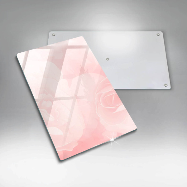 Glass worktop saver Pastel background roses