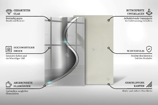 Worktop heat protector Silver metal abstraction