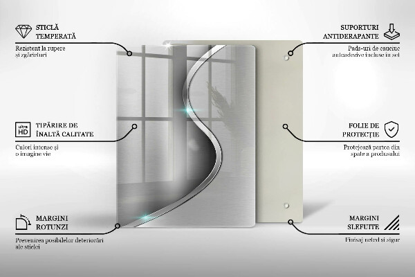 Worktop heat protector Silver metal abstraction