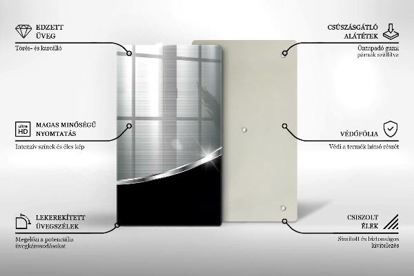 Glass worktop saver Abstraction with metal