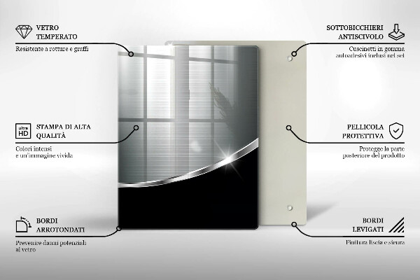Glass worktop saver Abstraction with metal
