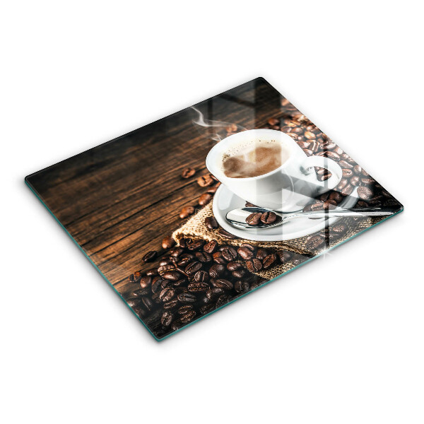 Glass worktop saver Cup and coffee beans
