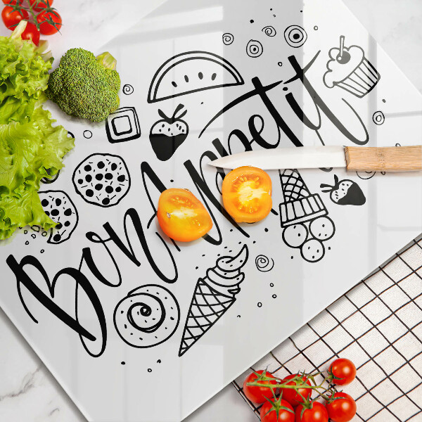 Glass worktop saver The inscription Bon Appetit