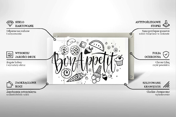 Glass worktop saver The inscription Bon Appetit