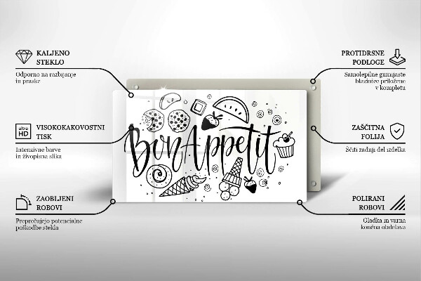Glass worktop saver The inscription Bon Appetit