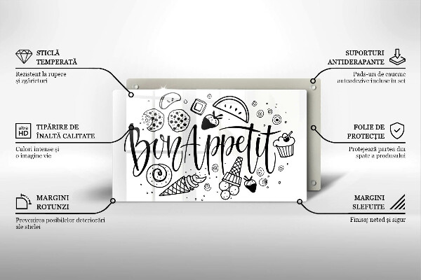 Glass worktop saver The inscription Bon Appetit