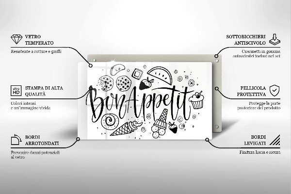 Glass worktop saver The inscription Bon Appetit