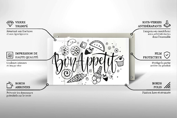 Glass worktop saver The inscription Bon Appetit