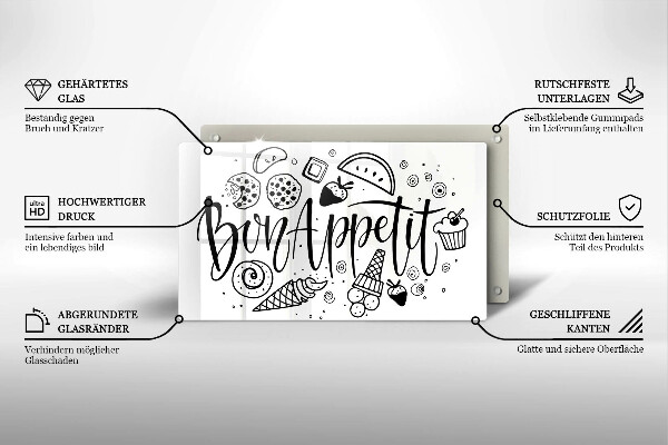 Glass worktop saver The inscription Bon Appetit