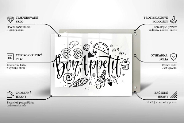 Glass worktop saver The inscription Bon Appetit