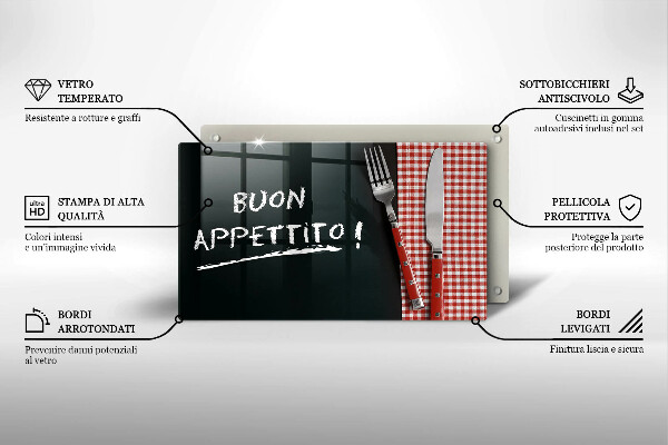 Induction hob protector The inscription Buon Appetito!