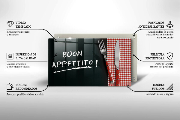 Induction hob protector The inscription Buon Appetito!
