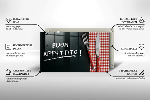 Induction hob protector The inscription Buon Appetito!