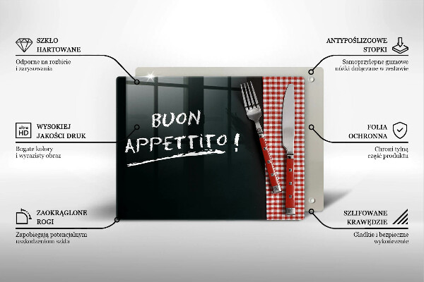 Induction hob protector The inscription Buon Appetito!