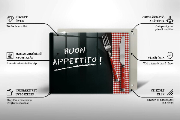 Induction hob protector The inscription Buon Appetito!