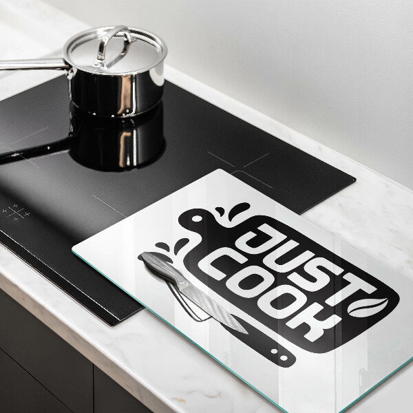 Induction hob protector Kitchen inscription Just Cook