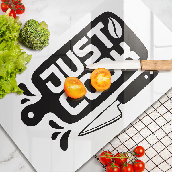 Induction hob protector Kitchen inscription Just Cook