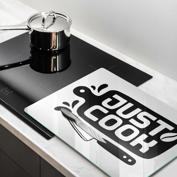 Induction hob protector Kitchen inscription Just Cook