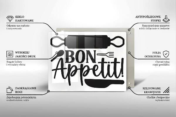 Glass worktop saver The inscription Bon Appetit