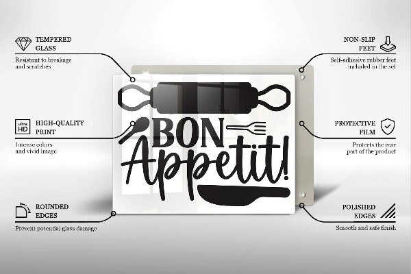 Glass worktop saver The inscription Bon Appetit