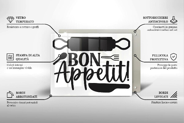 Glass worktop saver The inscription Bon Appetit