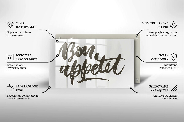 Glass worktop saver The inscription Bon Appetit