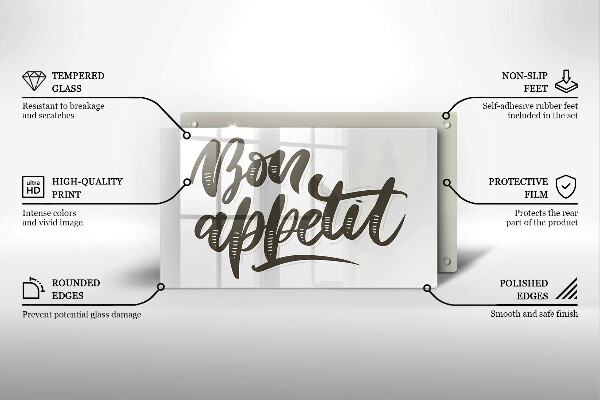 Glass worktop saver The inscription Bon Appetit