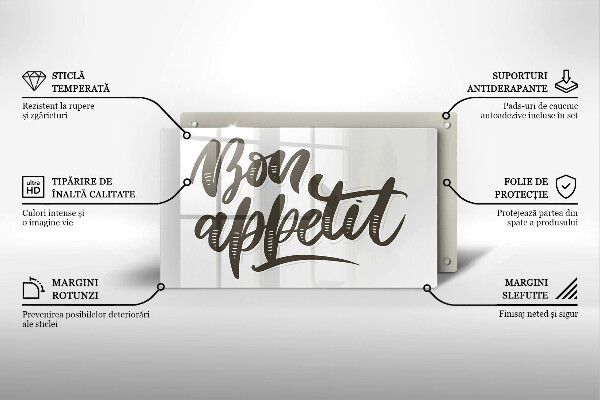 Glass worktop saver The inscription Bon Appetit