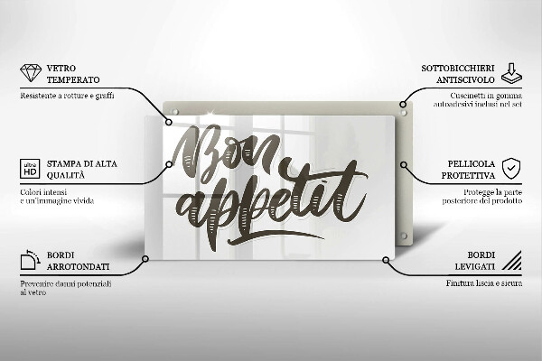 Glass worktop saver The inscription Bon Appetit