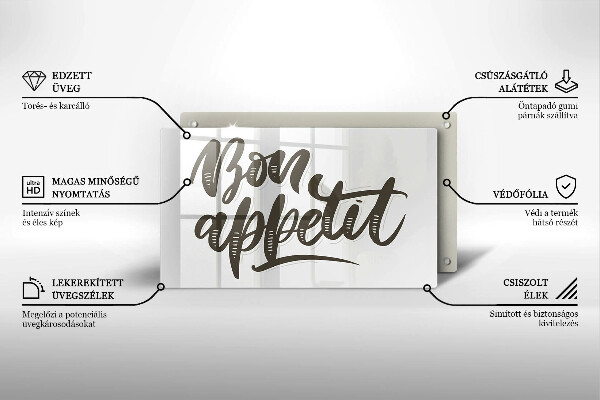 Glass worktop saver The inscription Bon Appetit